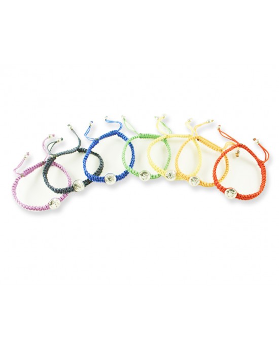 Om Bracelets in Chakra Colors with Diamond in Silver Om Bracelets in Chakra Colors with Diamond in Silver