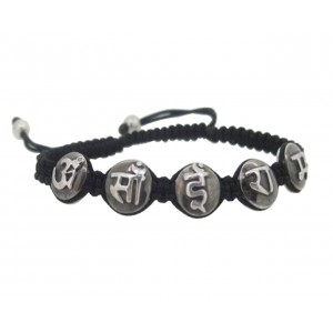 Om Sai Ram Mantra Bracelet in Silver with Diamond