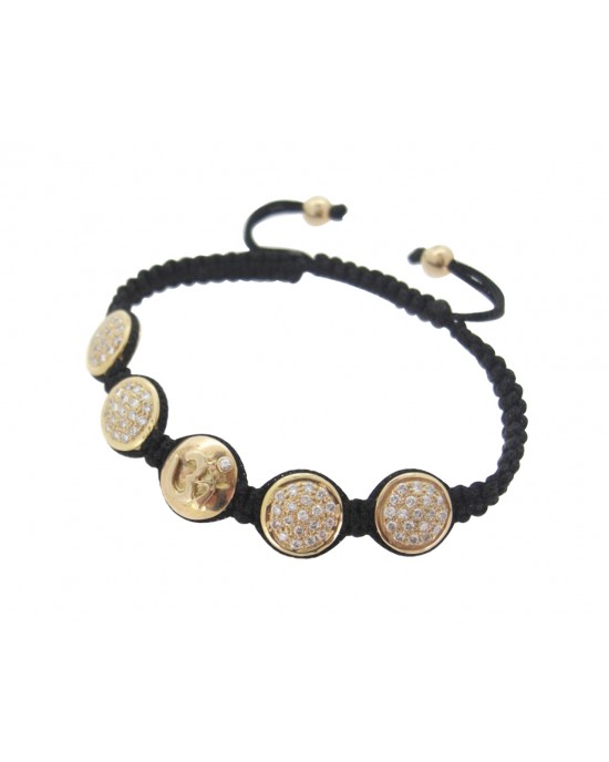 Om Bracelet Gold with Pave Diamond Om Bracelet Gold with Pave Diamond