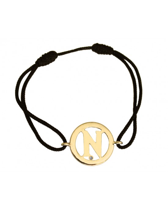 Alphabet N Gold Bracelet Alphabet N Gold Bracelet