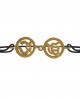 Om & Ik onkaar bracelet in 14k gold on adjustable thread bracelet Om & Ik onkaar bracelet in 14k gold on adjustable thread bracelet