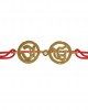 Om & Ik onkaar bracelet in 14k gold on adjustable thread bracelet Om & Ik onkaar bracelet in 14k gold on adjustable thread bracelet
