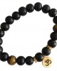 Aumkaara Positivity Bracelet with Tiger’s eye & Black onyx in gold Aumkaara Positivity Bracelet with Tiger’s eye & Black onyx in gold