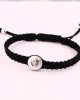 Om Braided Bracelet with Diamond in Silver Om Braided Bracelet with Diamond in Silver