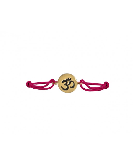 Gold Hallmarked 14k Om Rakhi On Adjustable Nylon Thread Gold Hallmarked 14k Om Rakhi On Adjustable Nylon Thread