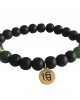 Aumkaara Balance bracelet with Moss Agate and black onyx in gold Aumkaara Balance bracelet with Moss Agate and black onyx in gold