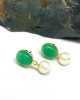 Green Onyx and pearl earrings in 18k gold plated silver Green Onyx and pearl earrings in 18k gold plated silver