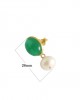 Green Onyx and pearl earrings in 18k gold plated silver Green Onyx and pearl earrings in 18k gold plated silver