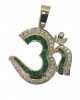 Om Pendant in Gold with Emeralds and Diamonds Om Pendant in Gold with Emeralds and Diamonds