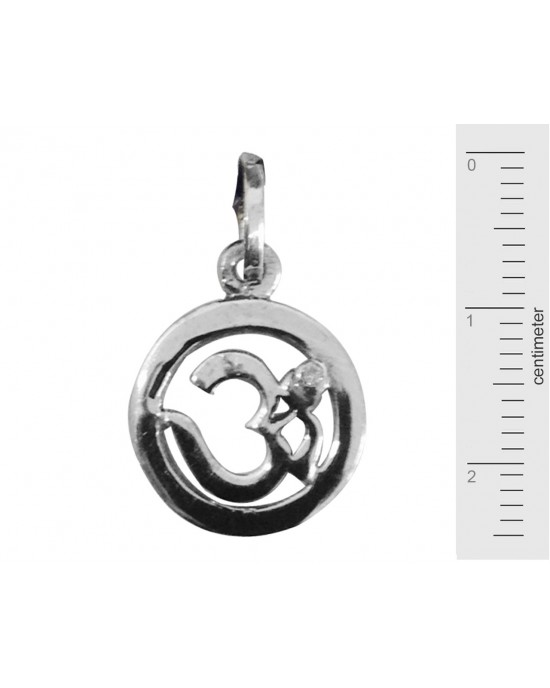 Om Pendant in silver with diamond Om Pendant in silver with diamond
