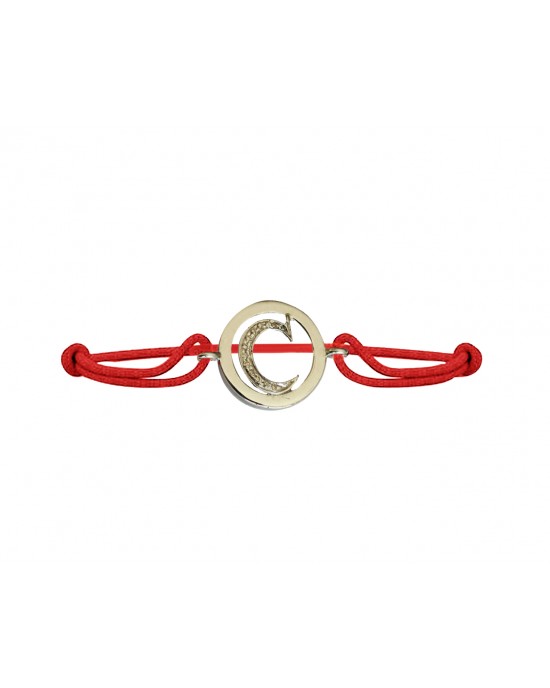 Alphabets Bracelet with Diamond C Alphabets Bracelet with Diamond C