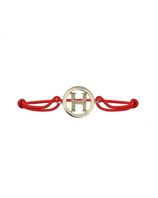 Alphabets bracelet with diamonds H Alphabets bracelet with diamonds H