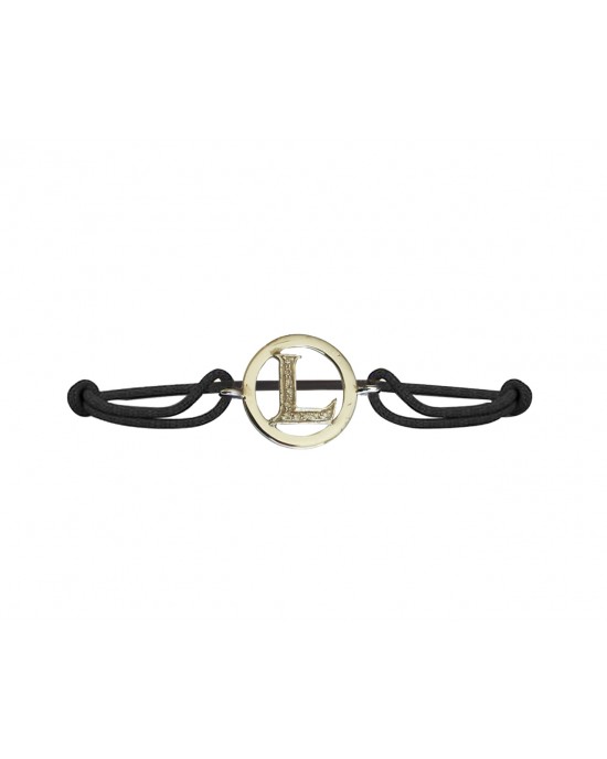 Alphabets Bracelet with Diamonds L Alphabets Bracelet with Diamonds L