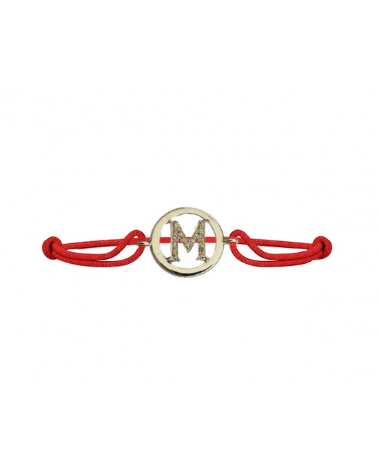 Alphabet Bracelet with Diamonds M Alphabet Bracelet with Diamonds M