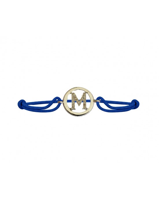 Alphabet Bracelet with Diamonds M Alphabet Bracelet with Diamonds M