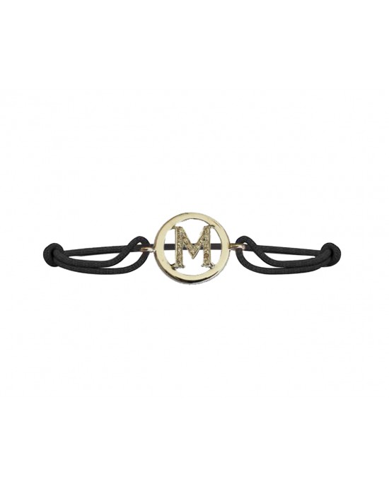Alphabet Bracelet with Diamonds M Alphabet Bracelet with Diamonds M
