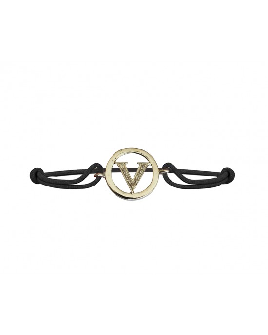 Alphabets Bracelet with Diamonds V Alphabets Bracelet with Diamonds V