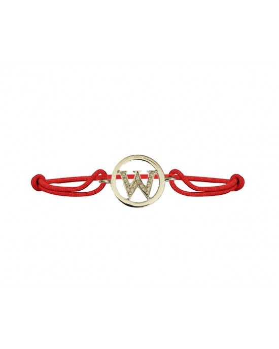 Alphabets bracelet with diamonds W Alphabets bracelet with diamonds W