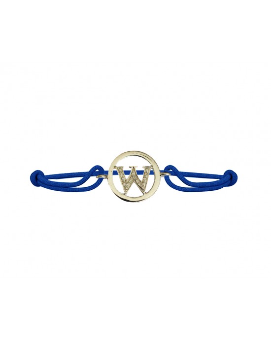 Alphabets bracelet with diamonds W Alphabets bracelet with diamonds W