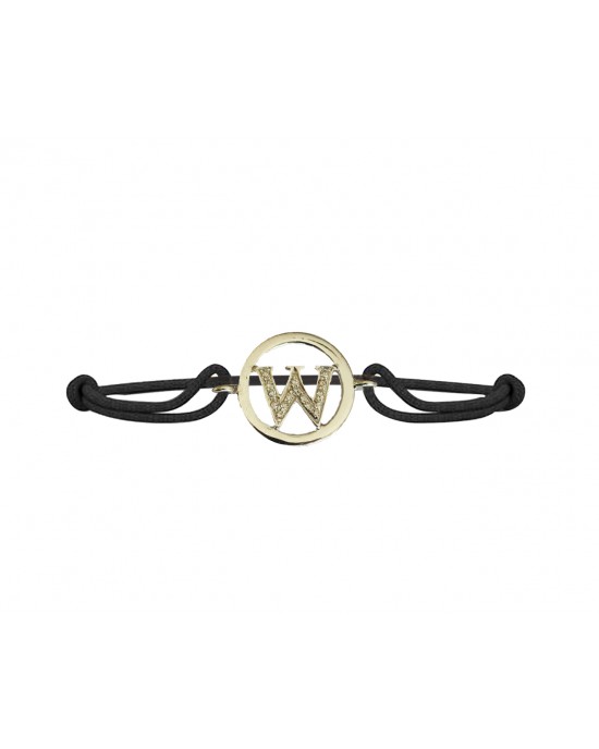 Alphabets bracelet with diamonds W Alphabets bracelet with diamonds W