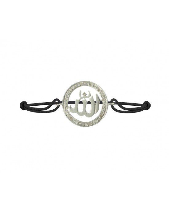 Allah Bracelet in silver Studded with 0.25cts Diamond Allah Bracelet in silver Studded with 0.25cts Diamond