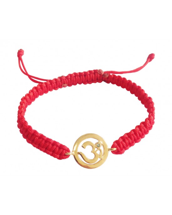 Gold Rakhi in 14k Hallmarked Gold on Adjustable Nylon Thread Gold Rakhi in 14k Hallmarked Gold on Adjustable Nylon Thread