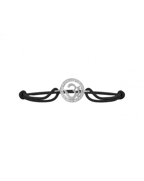 Om Border Diamond Bracelet in Silver 14mm Om Border Diamond Bracelet in Silver 14mm