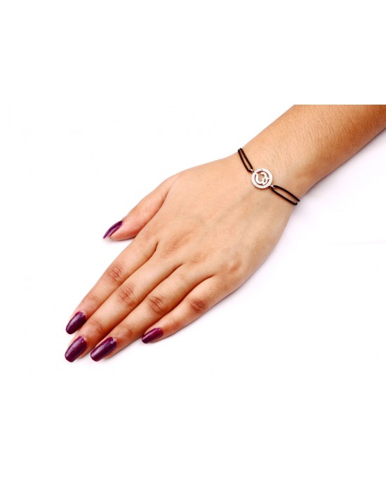 Om Border Diamond Bracelet in Silver 14mm Om Border Diamond Bracelet in Silver 14mm