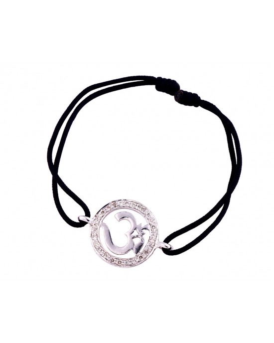 Om Border Diamond Bracelet in Silver 14mm Om Border Diamond Bracelet in Silver 14mm
