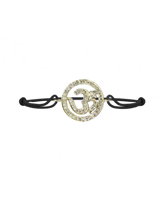 Om bracelet 18mm in gold with diamonds Om bracelet 18mm in gold with diamonds