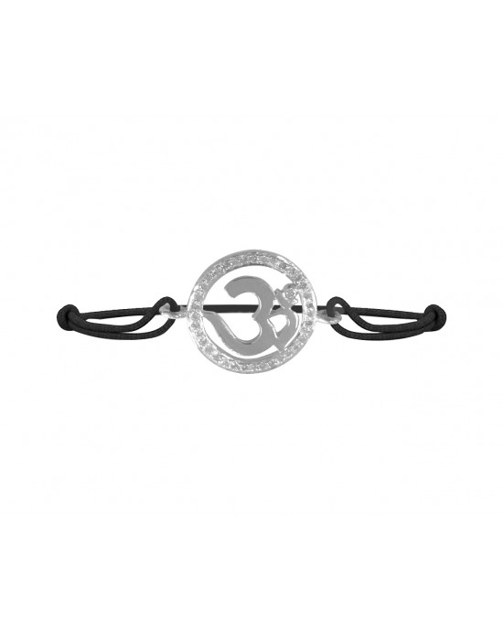Diamond Studded Elegant Om Bracelet in 92.5 Silver Diamond Studded Elegant Om Bracelet in 92.5 Silver