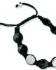 Om Bracelet with 2 Diamond Beads in Silver & Onyx Om Bracelet with 2 Diamond Beads in Silver & Onyx