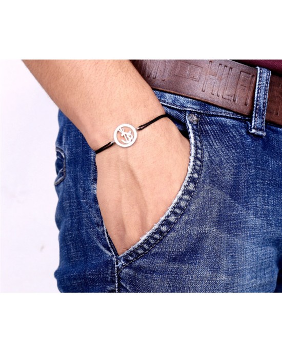 Om Shakti Bracelet in Silver with Diamonds Om Shakti Bracelet in Silver with Diamonds