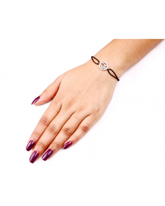 Om Bracelet in Silver with Forty-Two 0.24 Carats Diamonds Om Bracelet in Silver with Forty-Two 0.24 Carats Diamonds