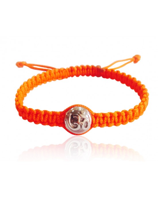 Aum Bracelet with Single Diamond Bead Aum Bracelet with Single Diamond Bead