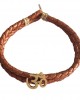 Gold Om Men’s Leather Bracelet Gold Om Men’s Leather Bracelet