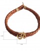 Gold Om Men’s Leather Bracelet Gold Om Men’s Leather Bracelet