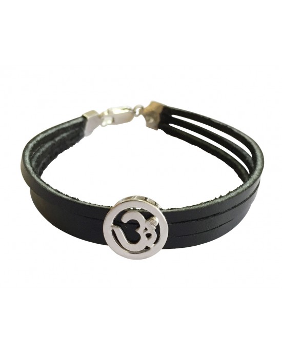 Om Bracelet on Leather Om Bracelet on Leather