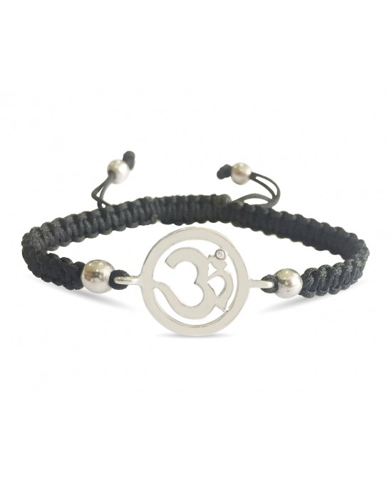 Auspicious Aum Charm Silver Bracelet for Girls Auspicious Aum Charm Silver Bracelet for Girls
