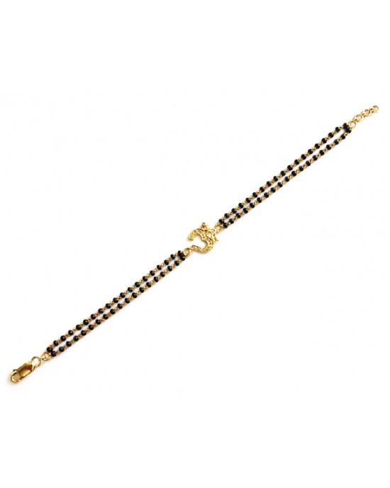 Gold Aum Bracelet on Mangalsutra Chain Gold Aum Bracelet on Mangalsutra Chain