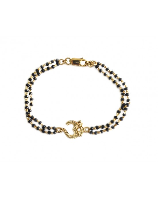 Gold Aum Bracelet on Mangalsutra Chain Gold Aum Bracelet on Mangalsutra Chain
