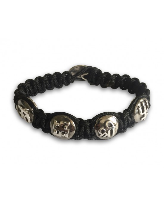 Auspicious Om, Swastik, Trishul & Shri all in one sterling silver Bracelet for Men Auspicious Om, Swastik, Trishul & Shri all in one sterling silver Bracelet for Men