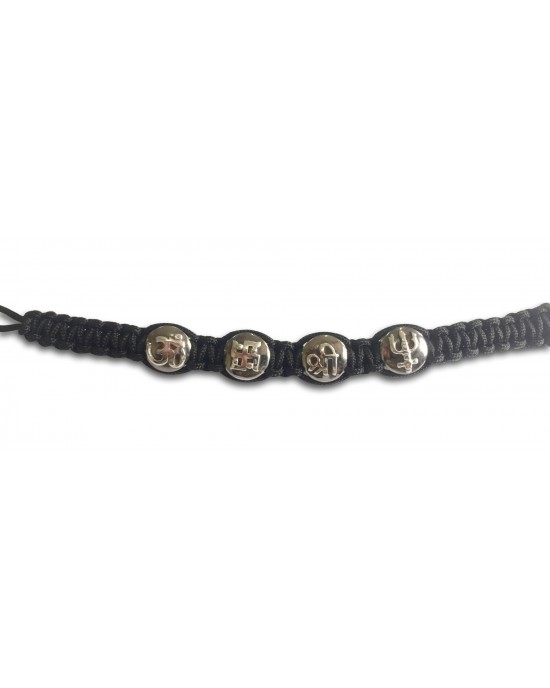 Auspicious Om, Swastik, Trishul & Shri all in one sterling silver Bracelet for Men Auspicious Om, Swastik, Trishul & Shri all in one sterling silver Bracelet for Men