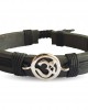 Auspicious Aum Bracelet in silver for Boys On Leather & Nylon Cord Auspicious Aum Bracelet in silver for Boys On Leather & Nylon Cord