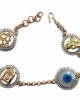 Evil Eye, Aum, Shiv Trishul and ShivLing and Sai Ram all in one, gold bracelet with diamonds Evil Eye, Aum, Shiv Trishul and ShivLing and Sai Ram all in one, gold bracelet with diamonds