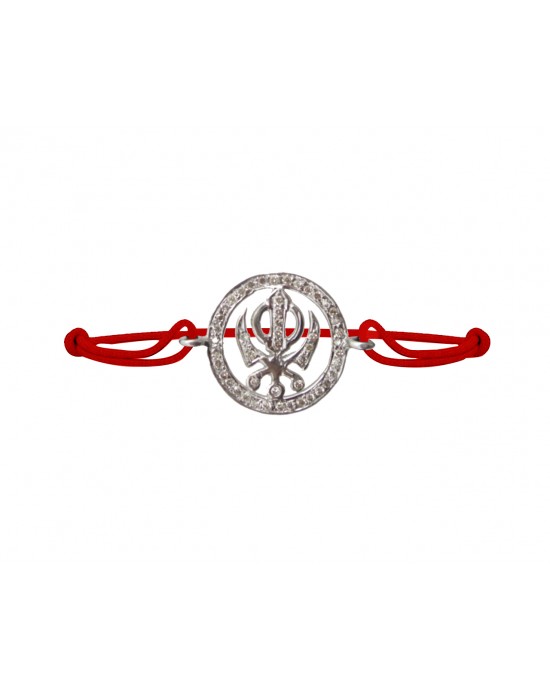 Khanda Full Diamond Bracelet in Silver Khanda Full Diamond Bracelet in Silver