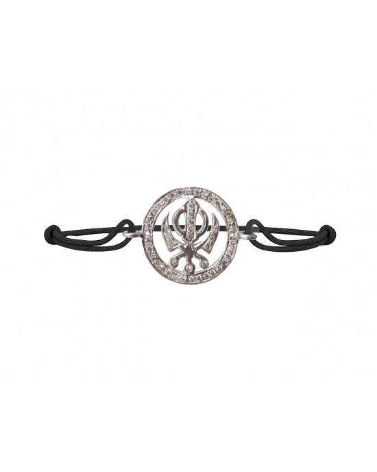 Khanda Full Diamond Bracelet in Silver Khanda Full Diamond Bracelet in Silver
