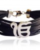 Wide Leather Band Ik Onkar Bracelet Wide Leather Band Ik Onkar Bracelet