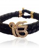 Ik onkar leather bracelet with diamonds Ik onkar leather bracelet with diamonds