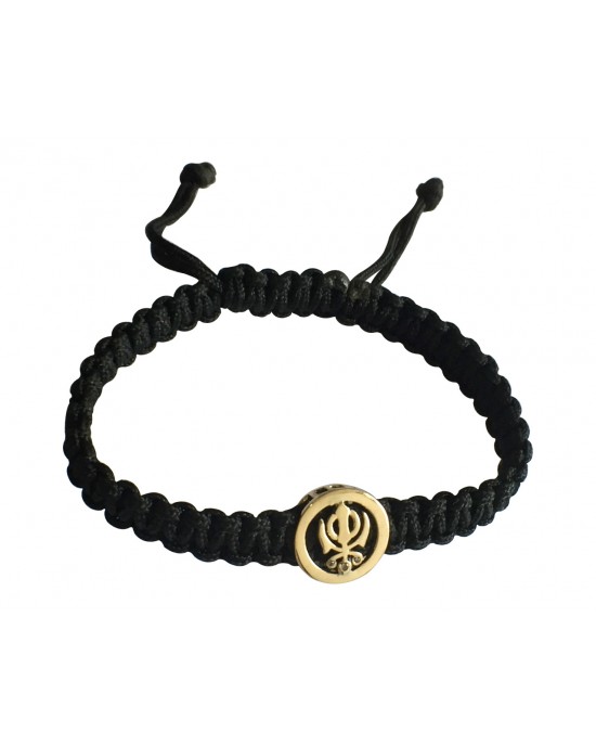 Khanda Gold Bracelet on Adjustable Thread Khanda Gold Bracelet on Adjustable Thread